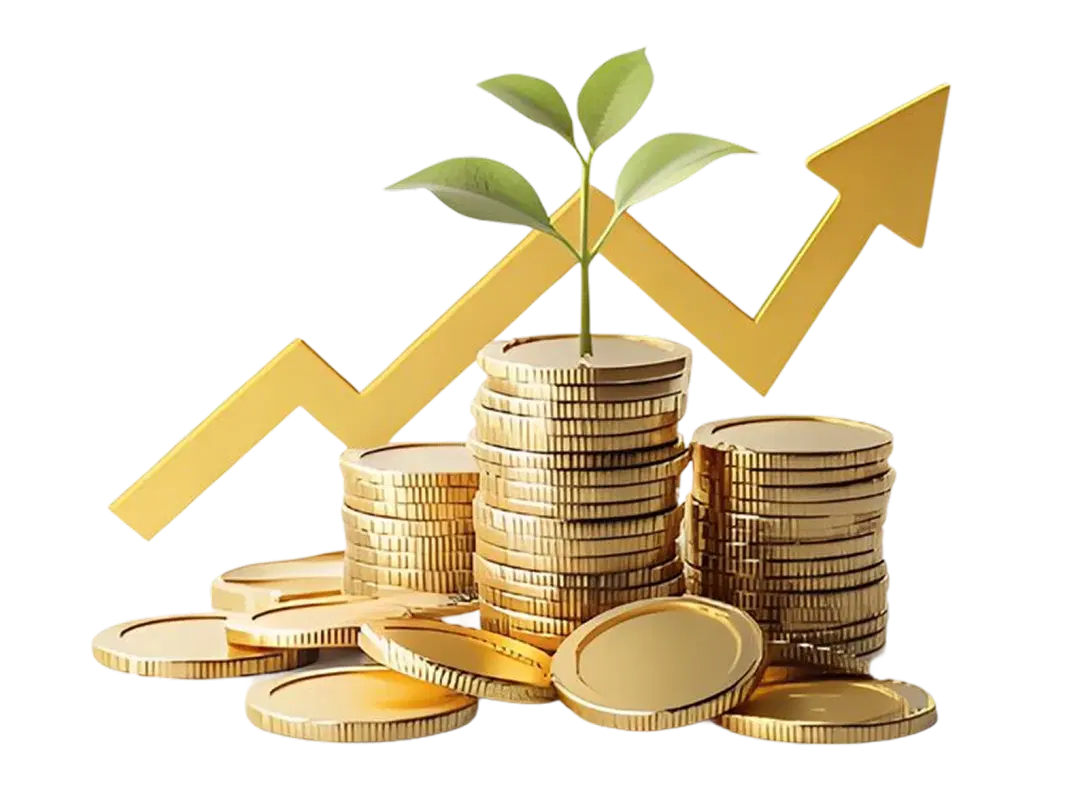 Stacked coins and growth graph